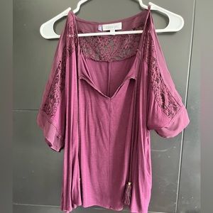 Off the Shoulder Purple Blouse